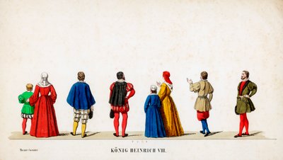 Theaterkostuumontwerpen voor Shakespeares toneelstuk, Henry VIII, 19e eeuw door Unbekannt