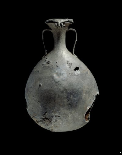 Tin-lood legering fles met deksel, XVIIIe Dynastie c1540 v.Chr.-c1292 v.Chr. door Unbekannt