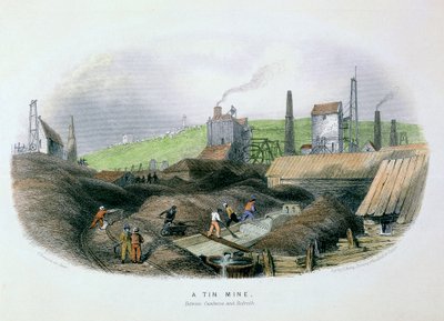 Tinmijn tussen Camborne en Redruth, Cornwall, ca. 1860 door Unbekannt