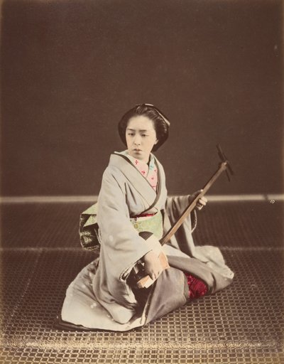 [Tokyo Geisha met Shamisen], 1870s door Unbekannt