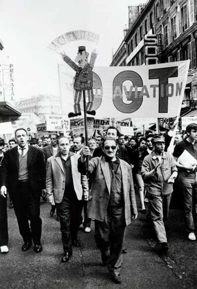 Vakbondsdemonstratie, Parijs, 1968 door Unbekannt