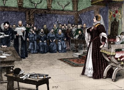 Proces van Mary Queen of Scots in Fotheringhay Castle, 1586 1905 door Unbekannt