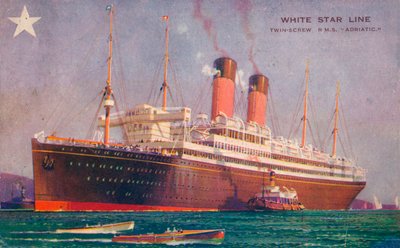 Tweeschroef RMS Adriatic van de White Star Line, ca. 1907 door Unbekannt