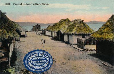 Typisch vissersdorp, Cuba, 1912 door Unbekannt