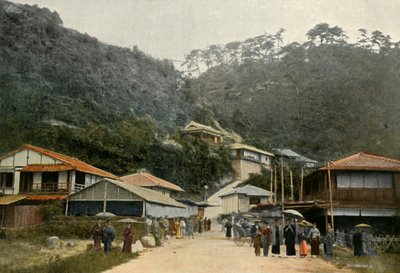 Een Weg in Nunobiki, nabij Kobe, 1900 door Unbekannt