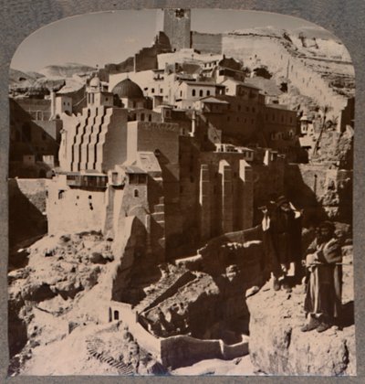 Vallei van Mar Saba en Klooster, van Brook Kedron, ca. 1900 door Unbekannt