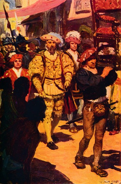 Vasco Da Gama bezoekt de koning van Calicut, 1498 door Unbekannt