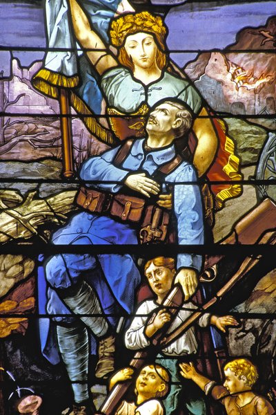Vaucouleurs - Glas-in-lood van de kerk - Oproeping van de oorlog 14-18 door Unbekannt