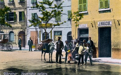 Groenteverkopers, Gibraltar door Unbekannt