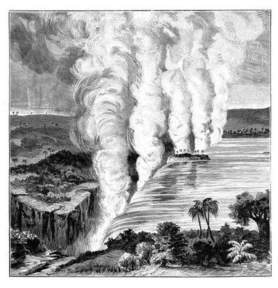 Victoria Falls van de Zambezi rivier, op de grens tussen Zambia en Zimbabwe, 1900 door Unbekannt