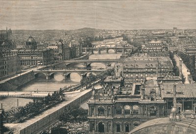 Uitzicht op Parijs, met de zeven bruggen, 1882 door Unbekannt