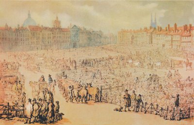 Uitzicht op Smithfield Market, Londen, 1810 door Unbekannt