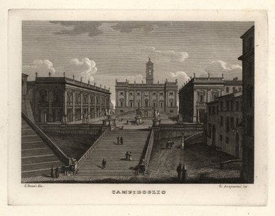 Uitzicht op de Capitolijnse heuvel, Rome, met het Palazzo Senatorio door Unbekannt