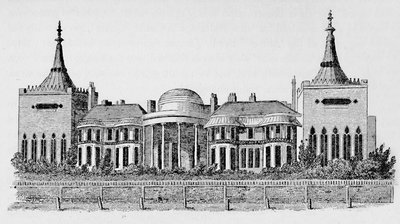 Uitzicht op het paviljoen vanuit Wrights Circulating Library, mei 1818, 1939 door Unbekannt