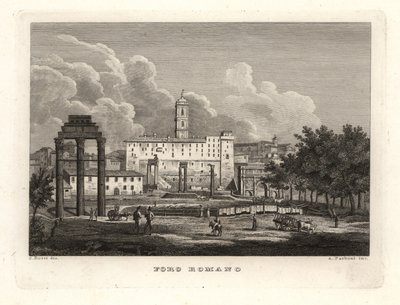 Uitzicht op de ruïnes van het Forum Romanum door Unbekannt