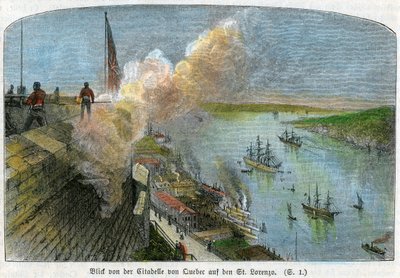 Uitzicht over de St. Lawrence-rivier vanaf de citadel van Quebec, Canada, c1875 door Unbekannt