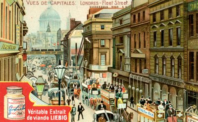 Zichten van hoofdsteden: Fleet Street, Londen, ca. 1900 door Unbekannt