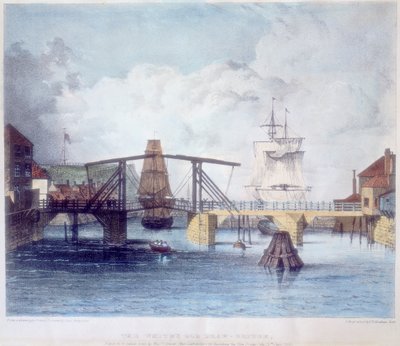 Haven van Whitby, Yorkshire, aan de monding van de rivier Esk, c1833 door Unbekannt