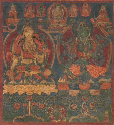 Witte Tara en Groene Tara, 1450-1500 door Unbekannt