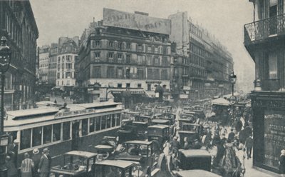 Waarom Parijs constante planning nodig heeft: verkeersopstopping in een hoofdstraat, ca. 1935 door Unbekannt