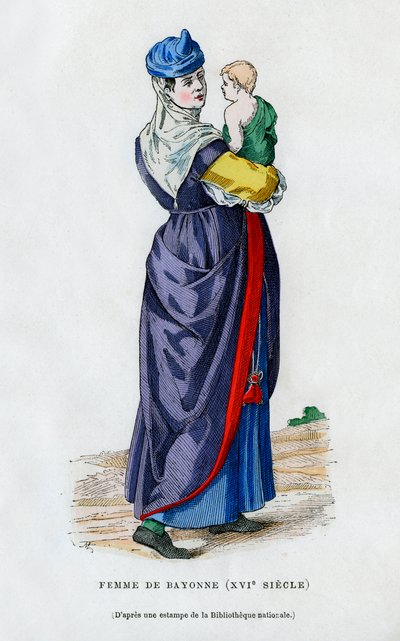 Vrouw van Bayonne, Frankrijk, 16e eeuw 1882-1884 door Unbekannt