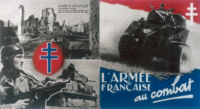 Wereldoorlog 2: Vrije Franse propagandaposter door Unbekannt