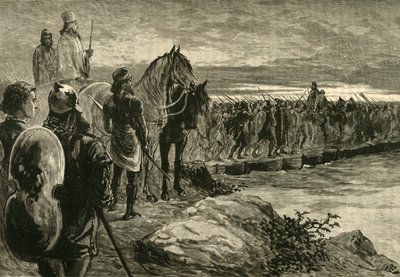 Xerxes steekt de Hellespont over, 1890 door Unbekannt
