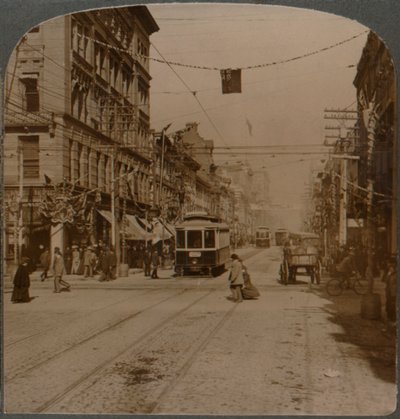 Yonge St., kijkend naar het noorden vanaf King St., het drukke centrum van Toronto, Canada, 1904 door Unbekannt