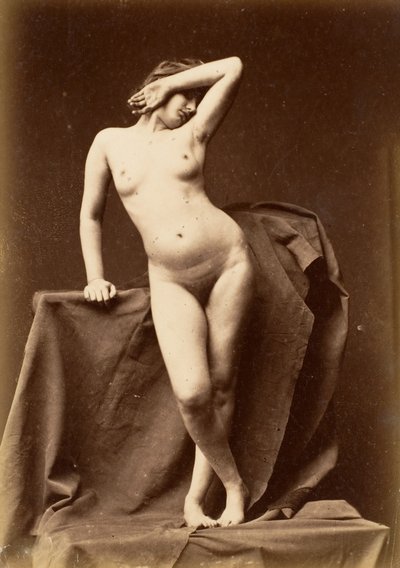 [Jonge Vrouw, Naakt, Van Voren met Hand Over Gezicht], 1860s door Unbekannt