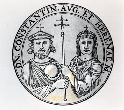 Constantijn VI (770-c.797 AD) en zijn moeder Irene (gravure) door Unbekannt Unbekannt