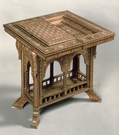 Spelletjestafel, met uitgebreide ivoor- en ebbenhouten inleg, Indo-Portugees, c.1830 door Unbekannt Unbekannt