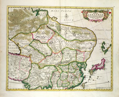 Kaart van Mongolië met een deel van Rusland, Japan en China, ca. 1680, door Frederick de Wit door Unbekannt Unbekannt