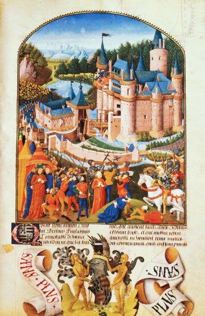 Ms 8266 f.281 Belegering van het Kasteel van Derval door Pierre La Baud door Unbekannt Unbekannt