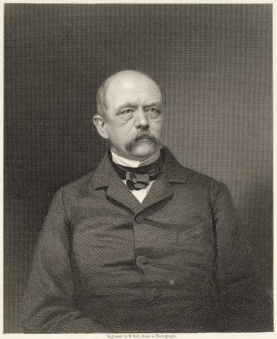 Portret van Otto von Bismarck (1815-98) gegraveerd door William Holl (1807-71) naar een foto, uitgegeven door William Mackenzie door Unbekannt Unbekannt
