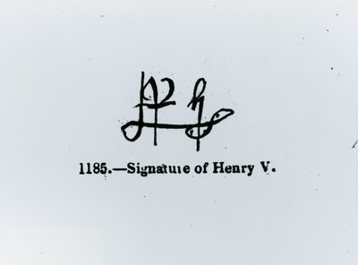 Handtekening van Hendrik V (1387-1422) door Unbekannt Unbekannt