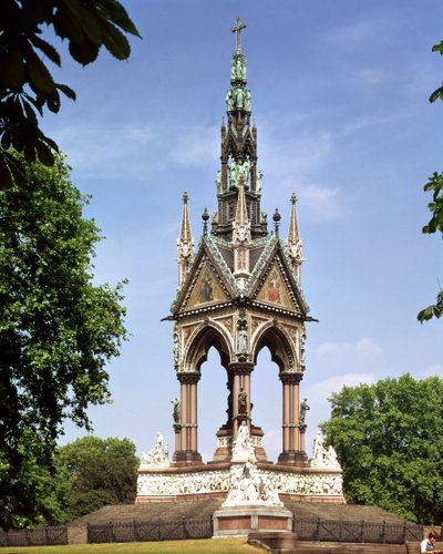 Het Albert Memorial vanaf de Albert Hall door Unbekannt Unbekannt