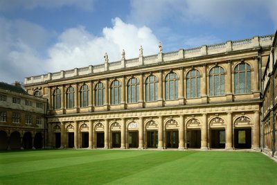 Uitzicht op de Grote Binnenplaats van de Wren Bibliotheek, Trinity College, Cambridge door Unbekannt Unbekannt