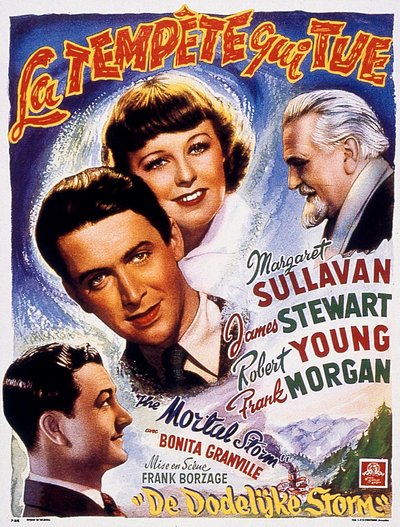 Affiche van de film La tempête qui tue met Margaret Sullavan en James Stewart 1940 door Unbekannt