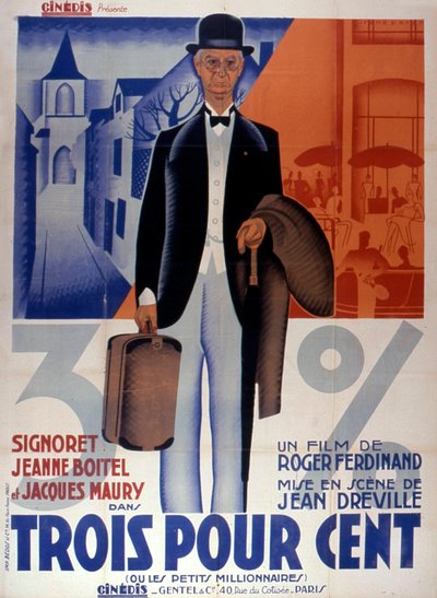 Affiche van de film Trois pour cent van Jean Dréville 1933 door Unbekannt