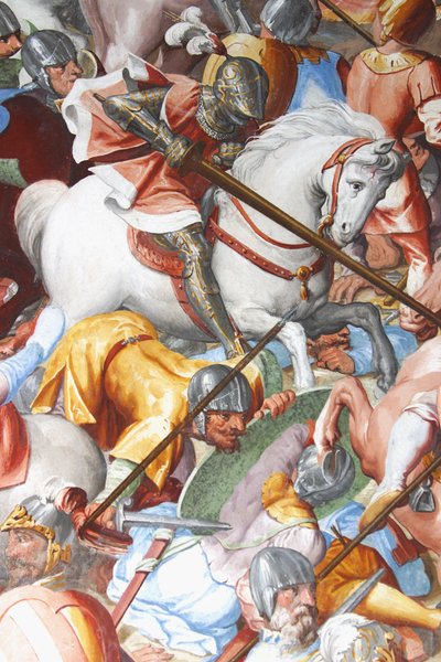Slagveldscène, detail van de fresco