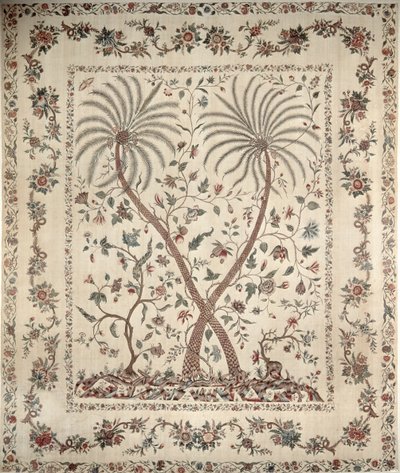 Bedsprei met palmboom motieven van de zuidelijke Coromandelkust, ca. 1770 (katoen) door Unbekannt