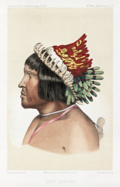 Bororo-hoofdman, Zuid-Amerika, ca. 1843-1847 door Unbekannt