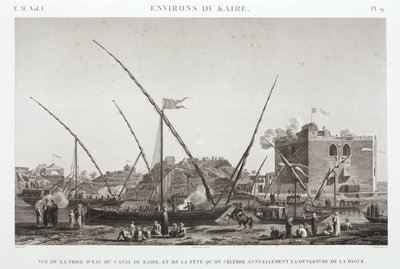 Viering van de jaarlijkse opening van de dijk aan het Caïro Kanaal, Egypte, ca. 1798 door Unbekannt