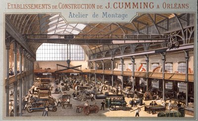 Cumming landbouwmachinefabriek, gravure 2e helft 19e eeuw door Unbekannter Künstler
