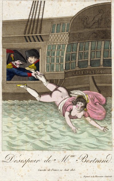 Wanhoop van mevrouw Bertrand 1815 (gravure) door Unbekannter Künstler