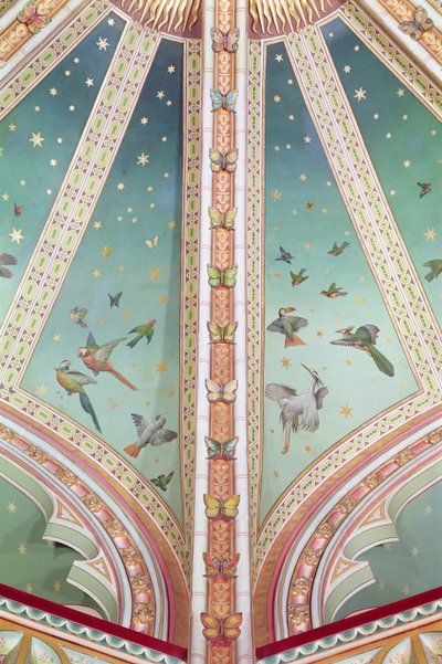 Detail van het plafond, Castell Coch, Zuid-Wales door Unbekannt