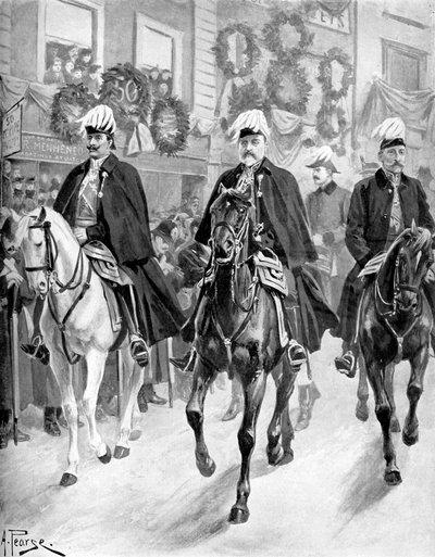 Edward VII in de begrafenisstoet van koningin Victoria door Unbekannter Künstler
