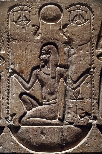 Egypte, Medamud, Montu tempeldeur, detail 221-205 v.Chr. door Unbekannter Künstler