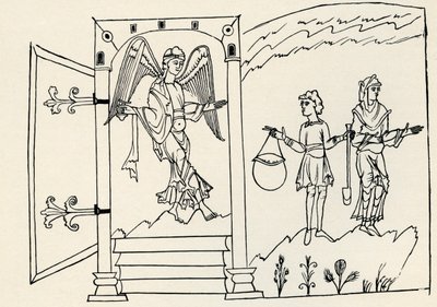 Verdrijving van Adam en Eva uit het Paradijs (gravure) door Unbekannter Künstler