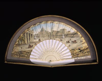 Hekmodel in goudgebonden papier versiert een gouache schilderij dat de bestemmingen van de Grand Tour voorstelt, meestal een praktische reis door kunstenaars en intellectuelen van de 18e en 19e eeuw in de mediterrane landen tijdens hun jeugd voor hun oplei door Unbekannt